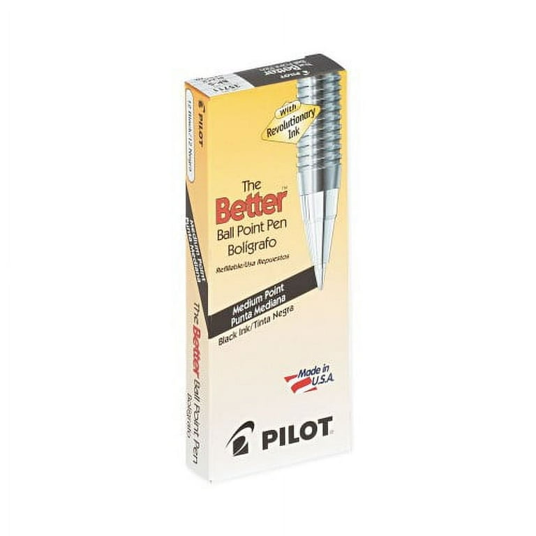 Better Ballpoint Pen, Stick, Medium 1 mm, Black Ink, Smoke Barrel, Dozen Better Ballpoint Pen, Stick, Medium 1 mm, Black Ink, Smoke Barrel, Dozen