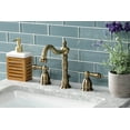 thumbnail image 2 of Kingston Brass KB1973AL Heritage Widespread Bathroom Faucet with Brass Pop-Up, Antique Brass, 2 of 5