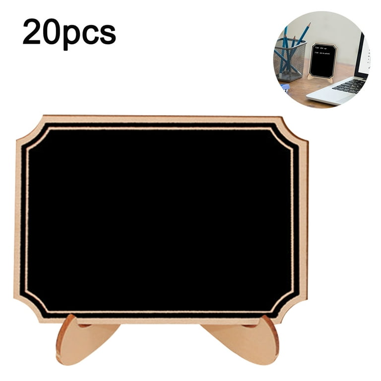 20 Pack Wood Mini Chalkboard Signs Rectangle Chalkboards