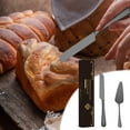 thumbnail image 4 of 2 Pcs Wedding Cake Knife and Server Set, Stainless steel Cake Knife and Server Set with Gift Box, Long Thick Cutlery for Wedding, Birthday, Parties and anniversary (Black), 4 of 7