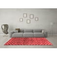 thumbnail image 3 of Ahgly Company Machine Washable Indoor Round Abstract Red Modern Area Rugs, 6' Round, 3 of 4