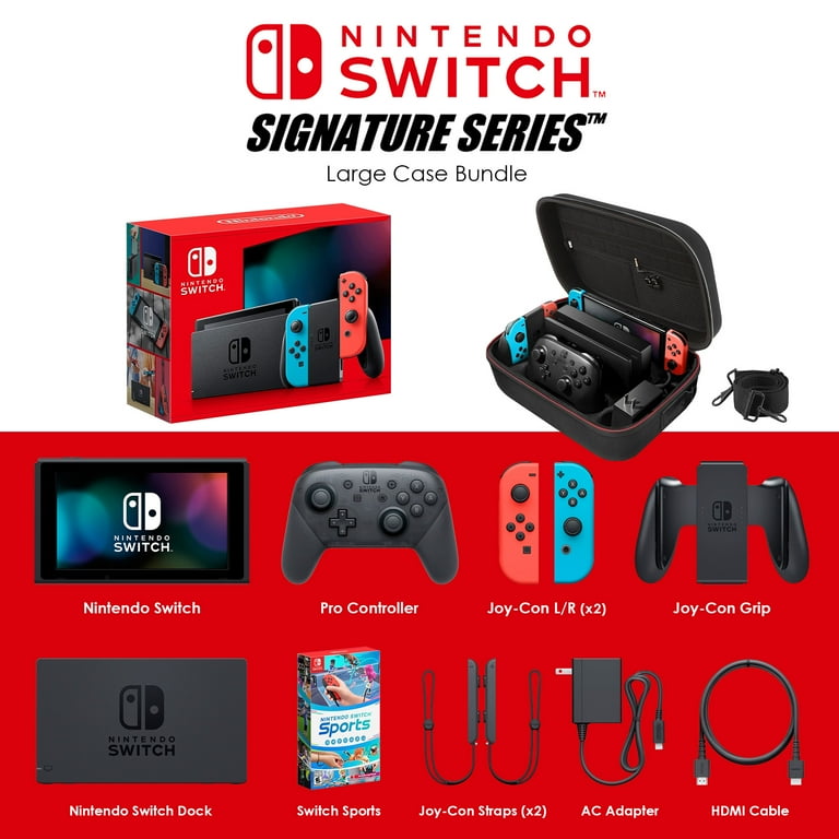 Nintendo Switch Neon Blue/Red with Switch Sports Bundle | Includes