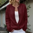 thumbnail image 5 of TOMVIGX Women's Fall Floral Embossed Knit Cardigan - Loose Fit Long Sleeve Button Down Sweater Coat Soft Round Neck Casual Outerwear for Autumn Winter Layering, 5 of 8