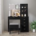 thumbnail image 2 of Ktaxon Lighted Makeup Vanity Table Set, Dressing Table with Sliding Mirror, Vanity Desk , Black, 2 of 11
