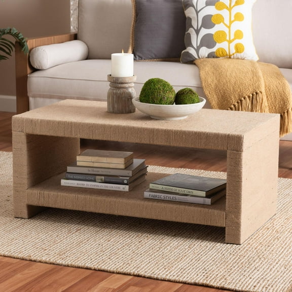 bali & pari Adaya Boho Coffee Table, Natural Brown