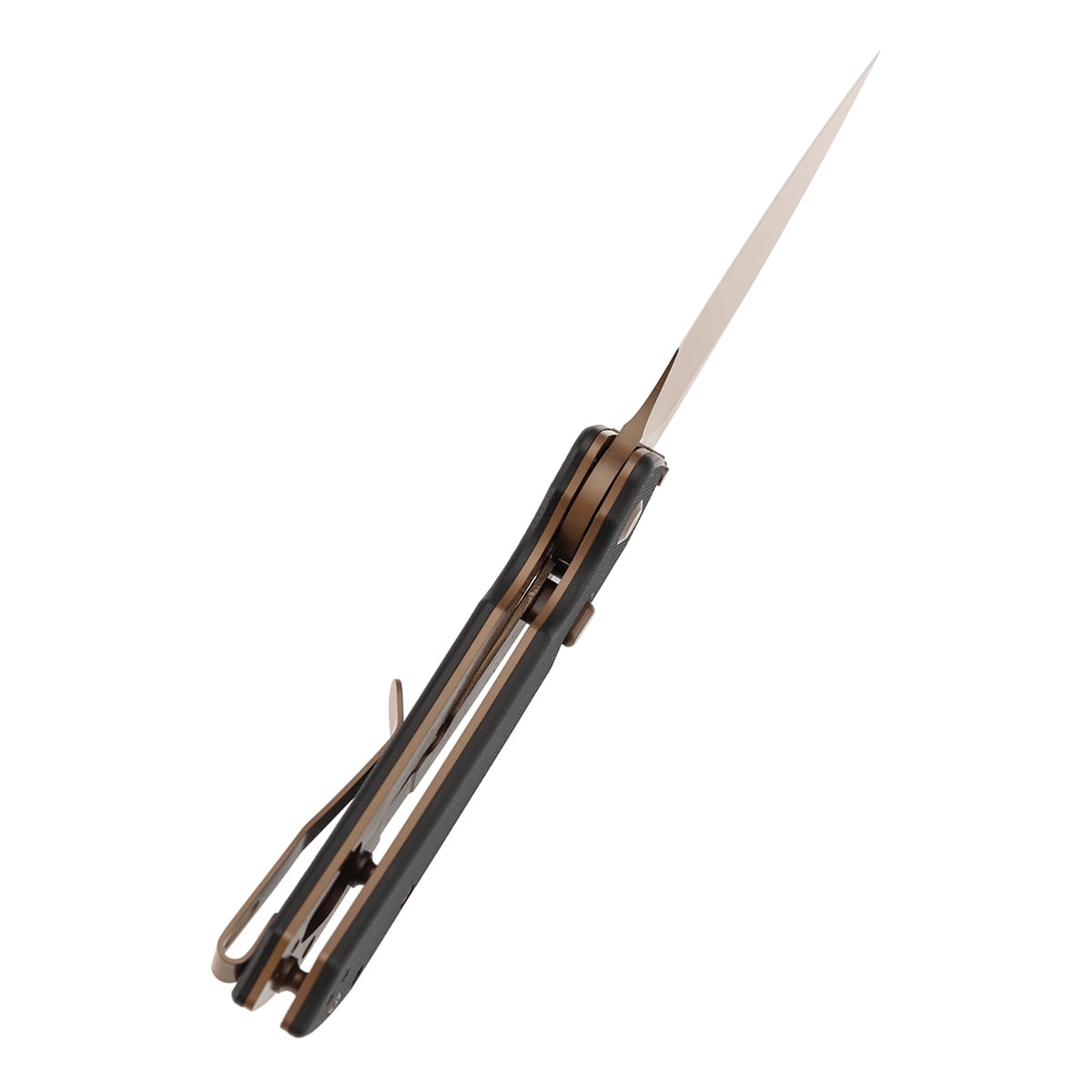 Tenable Fenrir Folding Pocket Knives 3.48“ Rose Gold Coated Nitro-V Blade,Black G10 Handle,B1034H3