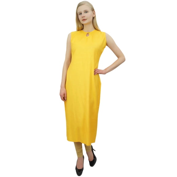 Phagun Women's 2 Pcs Yellow Kurta With Jacket Dress Indian Designer Clothing