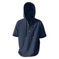 thumbnail image 5 of Yaoyar Mens Hooded Linen Outfits 2 Piece Short Sleeve Hoodie Henley Shirt And Beach Shorts Set Casual Summer Matching Set, 5 of 9