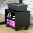 thumbnail image 3 of FITUEYES Mobile Under Desk Printer Machine Stand Work Cart with Wheels, MDF with Edges Protection, 3 Storage Spaces, 3 of 8