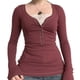 thumbnail image 4 of Mujeres Básicas Manga Larga Tops Encaje Patchwork de Punto Blusa, Slim Fit Cuello U Base Camisa para Primavera Invierno, 4 of 9