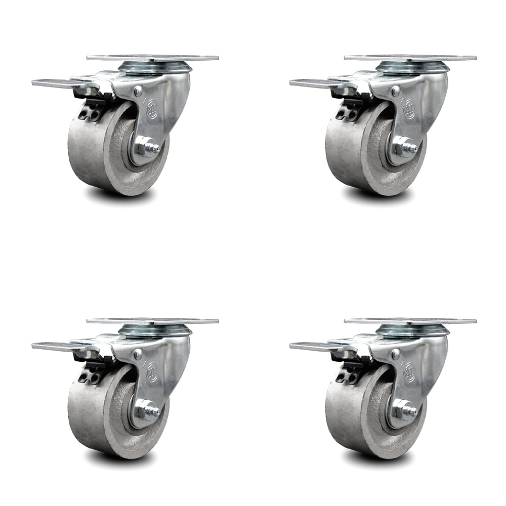 5" Wheel & Total Lock Brake Semi Steel Swivel Top Plate Caster 