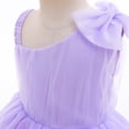 thumbnail image 4 of Toddler Girl One Shoulder Dress Bowknot Party Wedding Dress Tutu Gown, 4 of 5