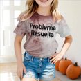thumbnail image 2 of 2DXuixsh Vêtements pour Filles Enfants T-Shirt Rétro Imprimé Manches Courtes Col Rond Décontracté Ample Basique Hauts Vêtements pour Bébé Fille Noir Taille 140, 2 of 5