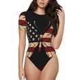 thumbnail image 1 of Fotbe Patriotic USA Butterfly Art Body de Mujer con Cuello Redondo y Mangas Cortas, Sin Mangas Ajustado, Suave, Cómodo y Básico-Medium, 1 of 7