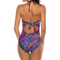thumbnail image 4 of NICKSUN Maillot de Bain une Pièce pour Femmes Contrôle du Ventre Maillot de Bain Modeste Col en V, 4 of 7