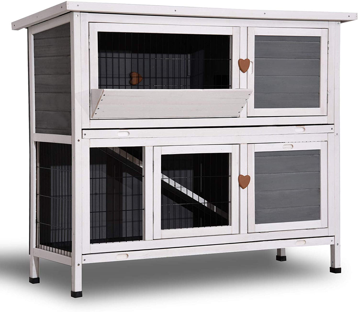 Lovupet 40" 2Story Wooden Rabbit Hutch Small Animal House Pet Cage