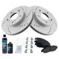 thumbnail image 2 of TRQ Front Premium Posi Ceramic Brake Pad & Performance Rotor Kit w/Chemicals BKA21552 Fits select: 2012-2015 HONDA CIVIC LX, 2 of 6