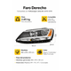 thumbnail image 3 of Faro Jetta A6 Izq 2010 2012 2013 2014 2015 2016 2017 2018, 3 of 8