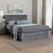 Baxton Studio Elora Modern Storage Bed, Queen, Grey