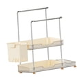 thumbnail image 4 of Organizador de fregadero de cocina, soporte para jabonera, multiusos, para montaje en pared o encimera. Doble capa, 4 of 9