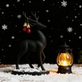 thumbnail image 4 of Metal Reindeer Christmas Decor, Reindeer Statues Imitation Metal Reindeer Sculpture, Black Finish European-Style Modern Decorative, 2026 New Reindeer Christmas Tabletop Ornaments (Style-B), 4 of 8