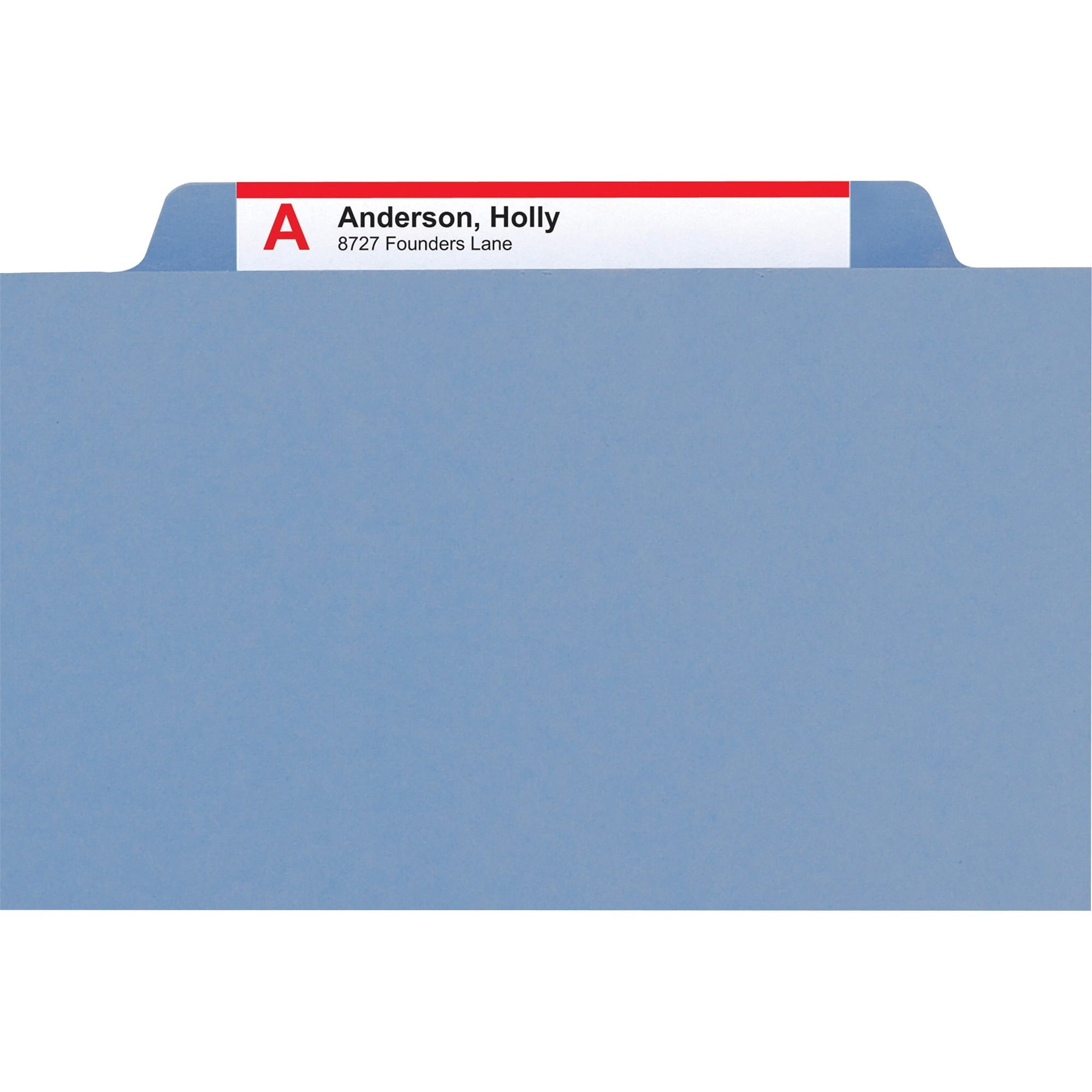Smead, SMD14001, 2/5-cut ROC Colored Classification Folders, 10 / Box, Blue