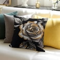 thumbnail image 3 of BANET Throw Pillow Cover Pattern of Gold Rose Flowers on Floral Modern Drawing Pillowcase Home Decorative Square Pillow Case Cushion Cover 20x20in, 3 of 5