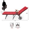 thumbnail image 2 of Patiojoy Outdoor Rattan Wicker Lounge Chair Folding Patio Chaise w/ Wheels Red Cushion, 2 of 10