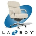 thumbnail image 2 of La-Z-Boy Sutherland Quilted Leather Executive Office Chair Ivory Bonded Leather, 2 of 9