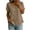 Khaki, variant on Women's Cotton Linen Tops Split V Neck Shirt Curved Arc Hem Retro Casual Shirts Army Green,M