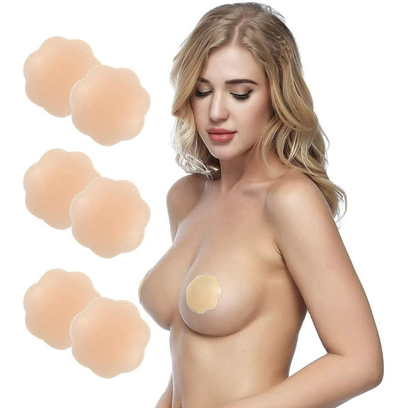 ToBeInStyle Women's Pack of 3 Pairs Self Adhesive Gel Breast Petal Covers