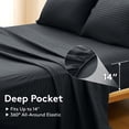 thumbnail image 6 of WISHEAD Queen Sheet Set, 4 Piece Ultra Soft Brushed Microfiber Bed Sheets, Cooling & Breathable, Secure Fitted Sheet, Wrinkle Resistant Hotel Bedding Set with Classic Stripe, Dark Gray, 6 of 9