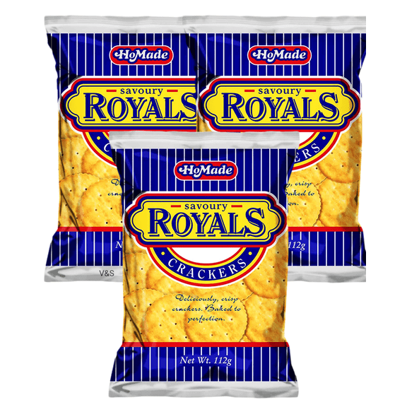 Jamaican HoMade Savoury Royals Original Crackers, 112 g, Pack of 3
