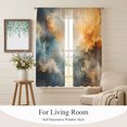 thumbnail image 4 of Colorful Marble Sheer Curtains 63 Inch Length 2 Panels Set, Modern Farmhouse Abstract Fluid Art Voile Window Treatment Rod Pocket Curtains Sheers Drapes for Bedroom/Living Room/Kitchen 52x"63"x2, 4 of 8