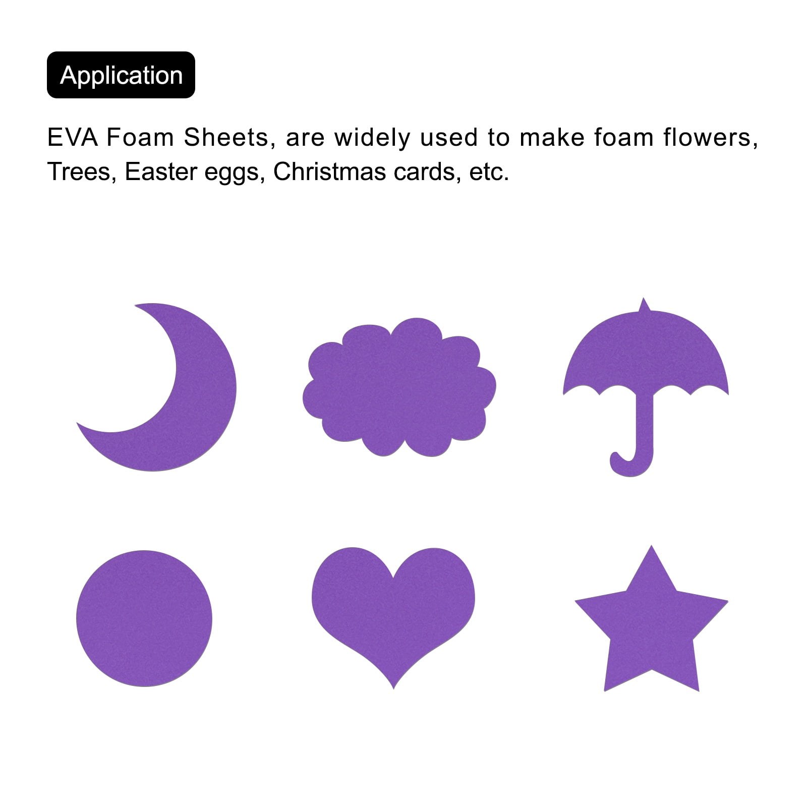 Uxcell EVA Foam Sheets Dark Purple 19.7 Inch x 19.7 Inch 2mm Thick Crafts Foam Sheets for Costumes, Arts and Crafts Projects Pack of 5
