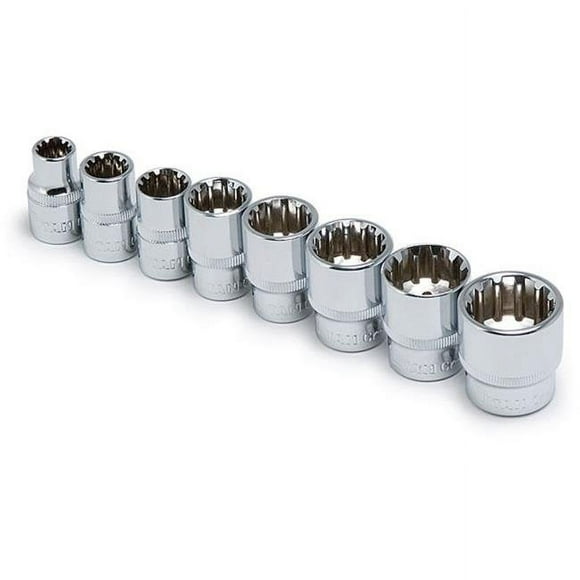 TITAN 15203 8Pc Sae Dr Spline Socket Set .31 in.-.75 in.
