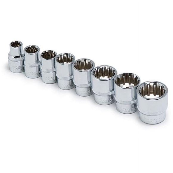 TITAN 15203 8Pc Sae Dr Spline Socket Set .31 in.-.75 in.