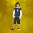 thumbnail image 3 of Northlight Boys Musketeer Halloween Children's Costume - Ages 7-9 Years - Blue and White, 3 of 5