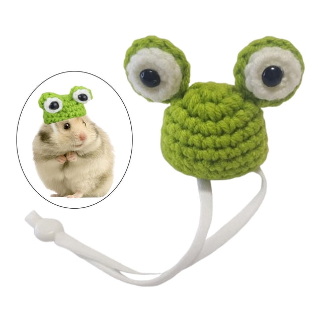 Sombrero de animales pequeños para hámster, accesorio ajustable para fotografía, gorro tejido a mano para roedores, loros, ardillas, palomas, lagartos rana