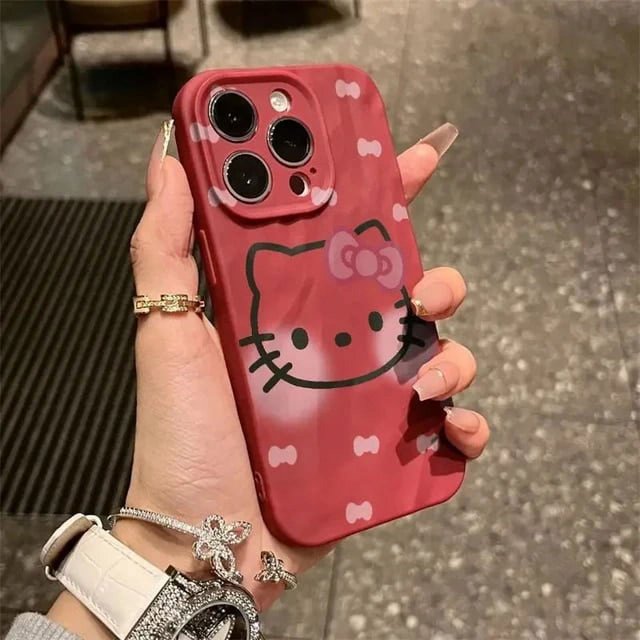 Sanrio Hello Kitty TPU Cases For iPhone 15 14 13 11 12 Pro Max X XS XR 7 8 Plus Cartoon Cute Soft Shockproof Cover Y2K
