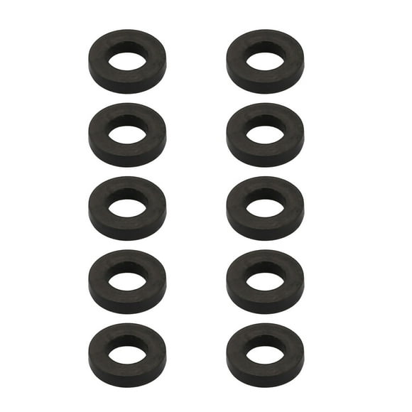 Unique Bargains 10pcs Black Rubber Round Flat Washer Assortment Size 4x7.3x1.5mm Flat Washer
