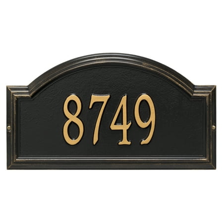 Personalized Whitehall Products Providence Arch One Line Wall Plaque in Black/Gold