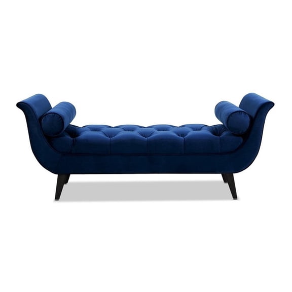 Alma Tufted Flared Arm Entryway Bench Navy Blue