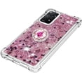 thumbnail image 7 of for Xiaomi Note 11 Pro Glitter Case with Ring Holder, Bling Sparkle Floating Liquid Soft TPU Cushion Fashion Clear Case Cover for Xiaomi Note 11 Pro/Note 11 Pro+  Rose Gold, 7 of 7