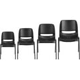 thumbnail image 5 of Emma + Oliver Kid's Black Ergonomic Shell Stack Chair - Black Frame and 14"H Seat, 5 of 11