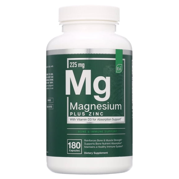 Magnesium & Zinc with Vitamin D3 by Essential Elements - For Sleep Immune & Bone Support | Magnesium Citrate, Glycinate, Malate 225mg - Triple Magnesium Supplement for Women and Men - 3 Month Supply