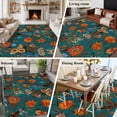 thumbnail image 5 of Large Area Rugs for Living Room Bedroom, Orange Green Spring Floral 6'x9' Rug Washable Carpet Runner Indoor Outdoor, Vintage Botanical Summer Flower Non Slip Floor Mats Rug for Kitchen, Playroom, 5 of 8