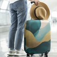 thumbnail image 2 of Teal and Gold Marble Fluid Art Pattern Luggage Cover Fashion Suitcase Cover Baggage Covers Fit 25-28 Inch Luggage (Go Travel), 2 of 5