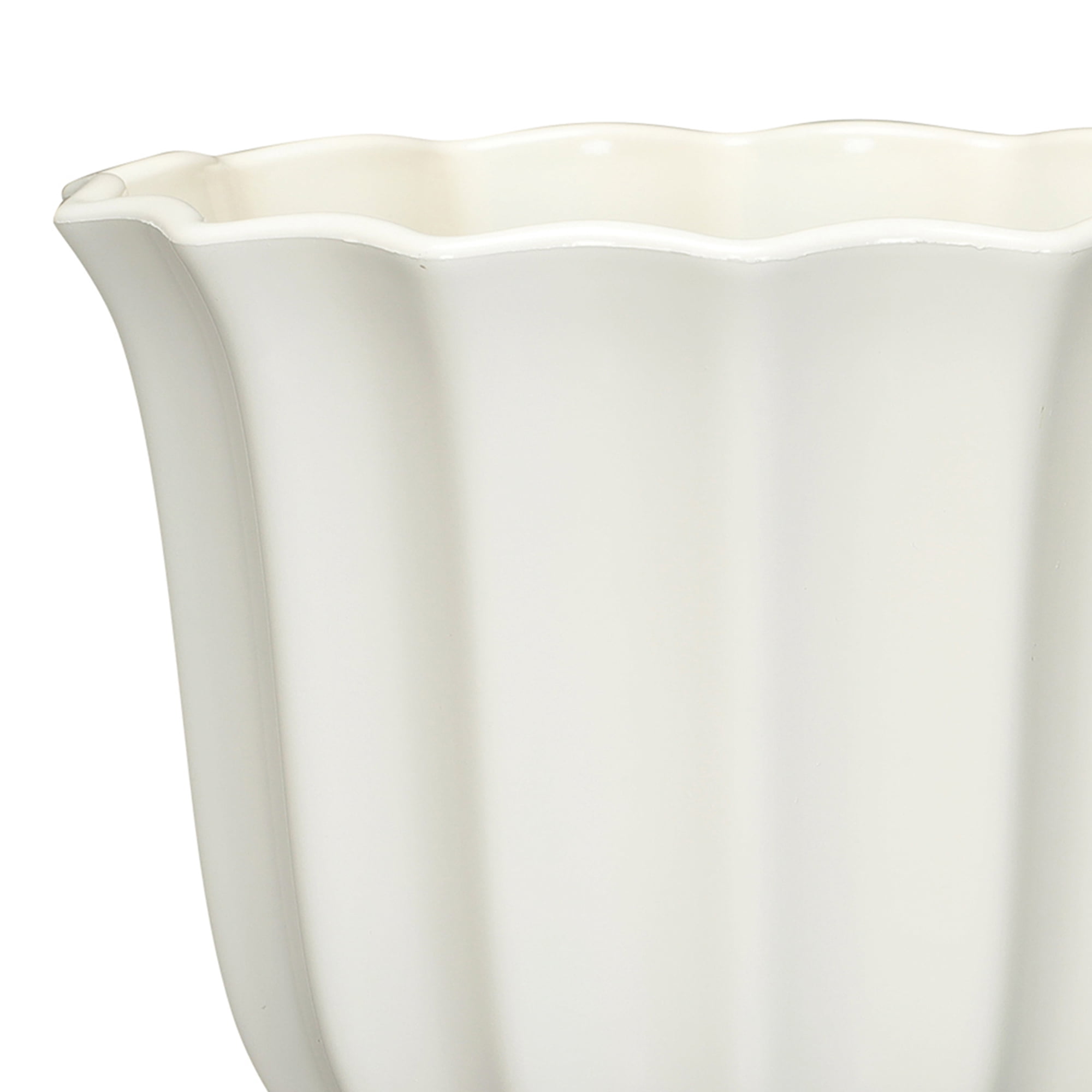 Mainstays Lillian 8" x 8" x 7" Round Vanilla Dream 100% Recycled Resin Planter