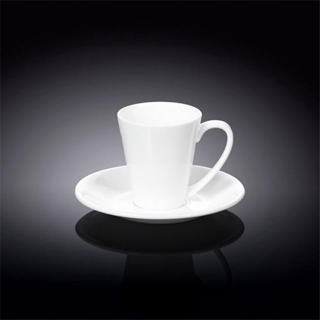 993054 Tasse à Café et Soucoupe 110 ml, Blanc - Lot de 48